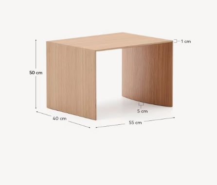 Masa laterala maro deschis din lemn 40x55 cm Litto Oak Kave Home