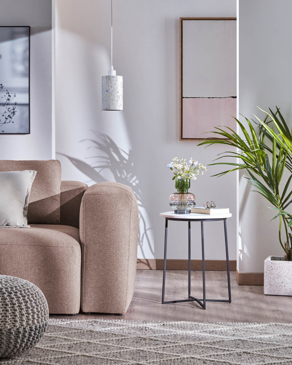 Masa laterala multicolora din marmura 41 cm Bryson B Kave Home