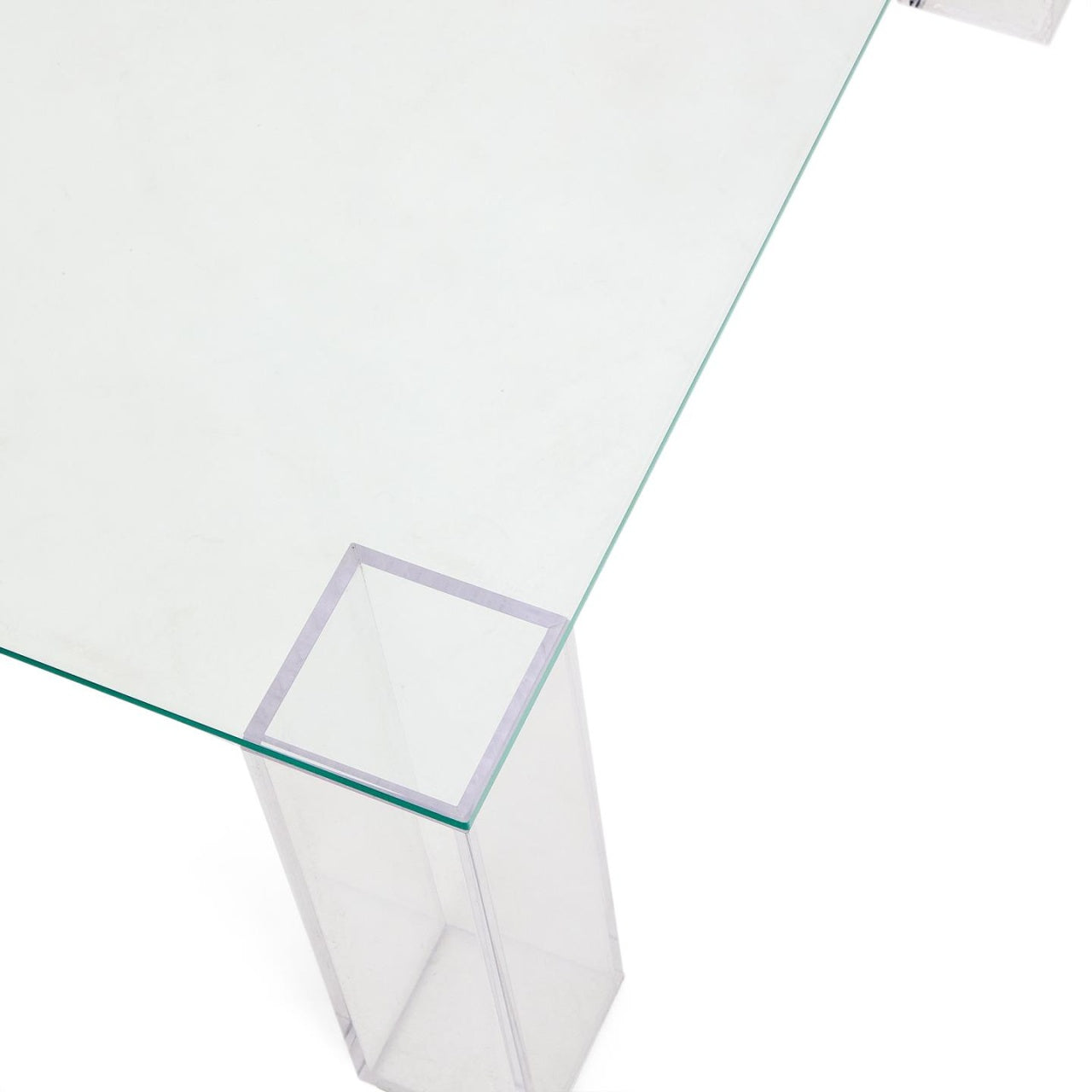 Masa laterala transparenta din sticla 85x85 cm Adularia Kave Home