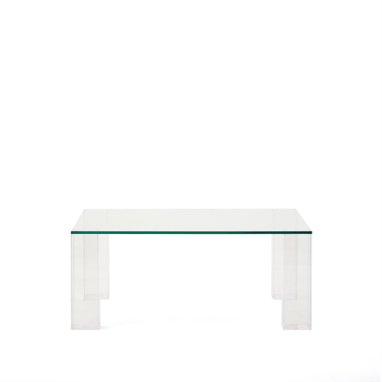 Masa laterala transparenta din sticla 85x85 cm Adularia Kave Home