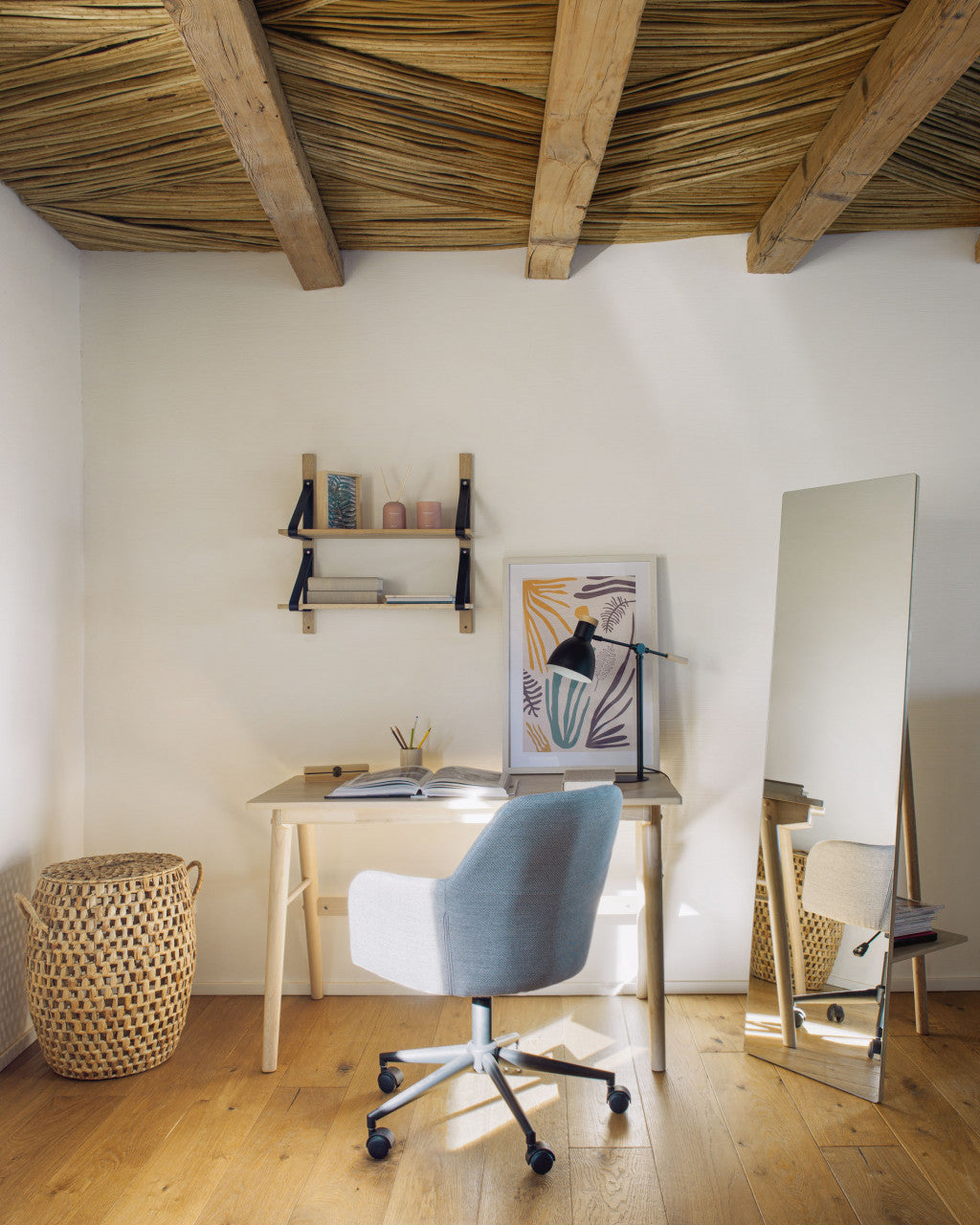 Oglinda dreptunghiulara maro din lemn 45x160 cm Keisy Kave Home