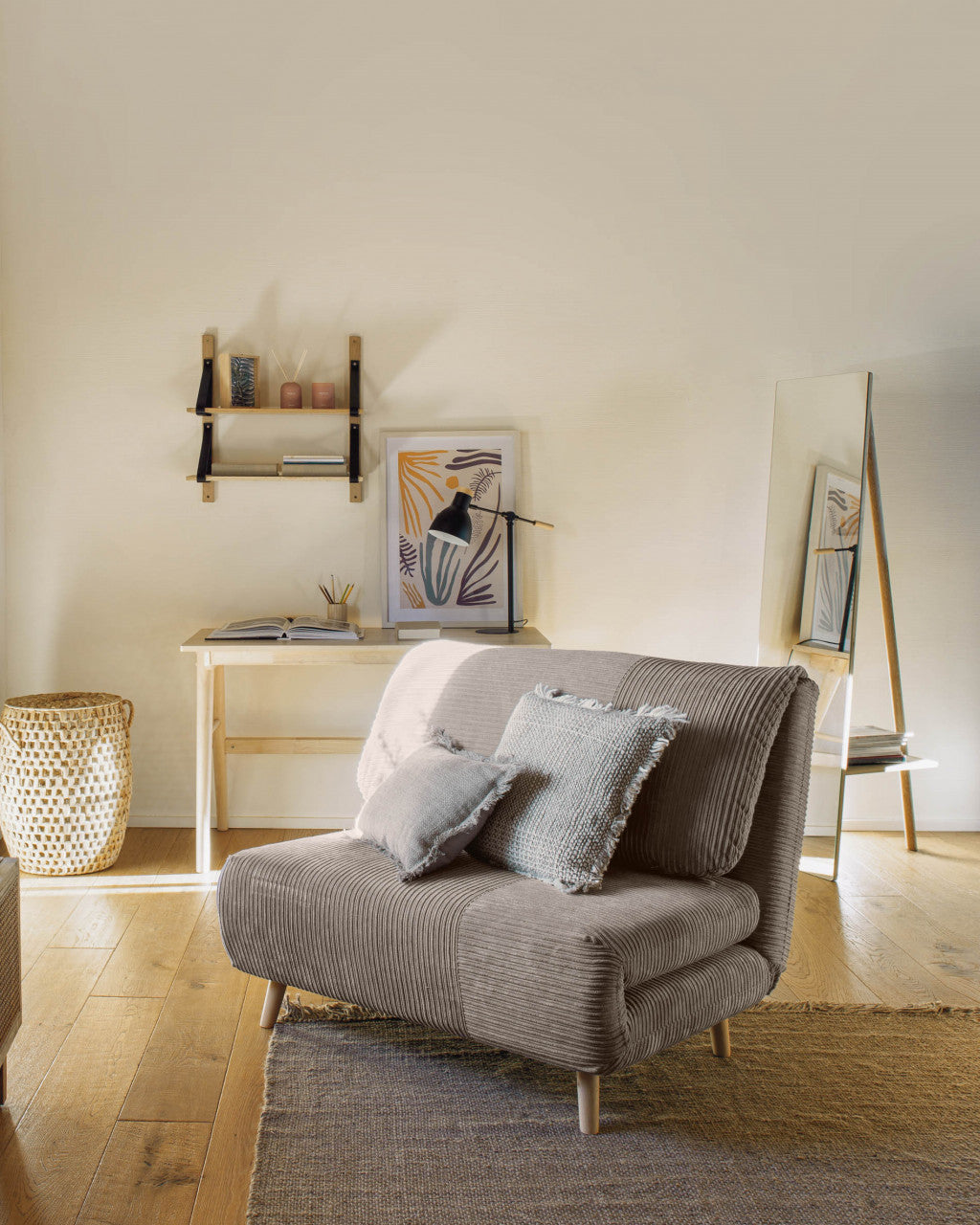Oglinda dreptunghiulara maro din lemn 45x160 cm Keisy Kave Home