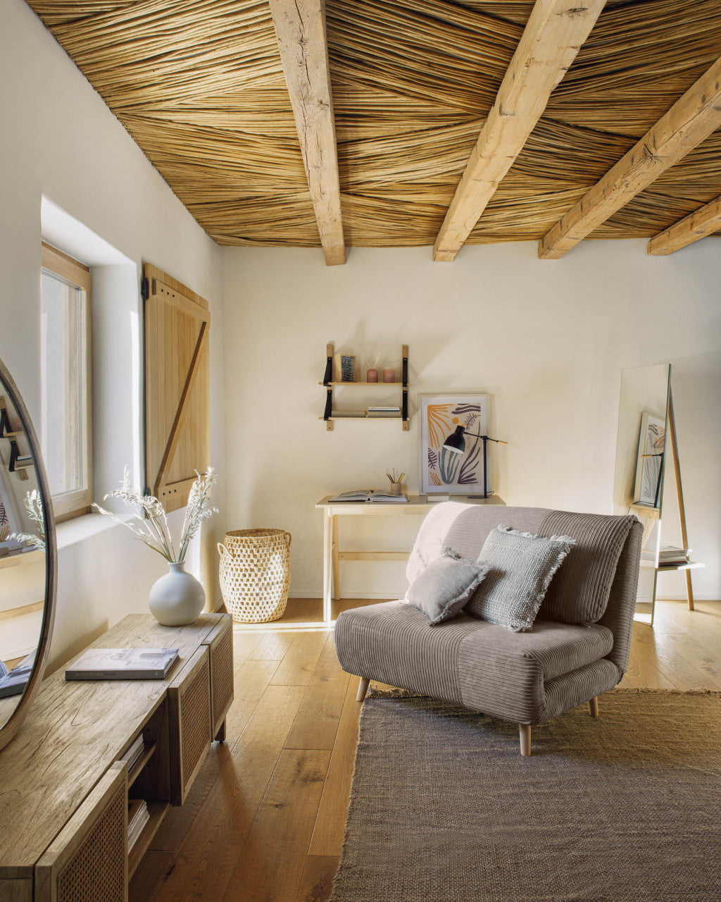 Oglinda dreptunghiulara maro din lemn 45x160 cm Keisy Kave Home