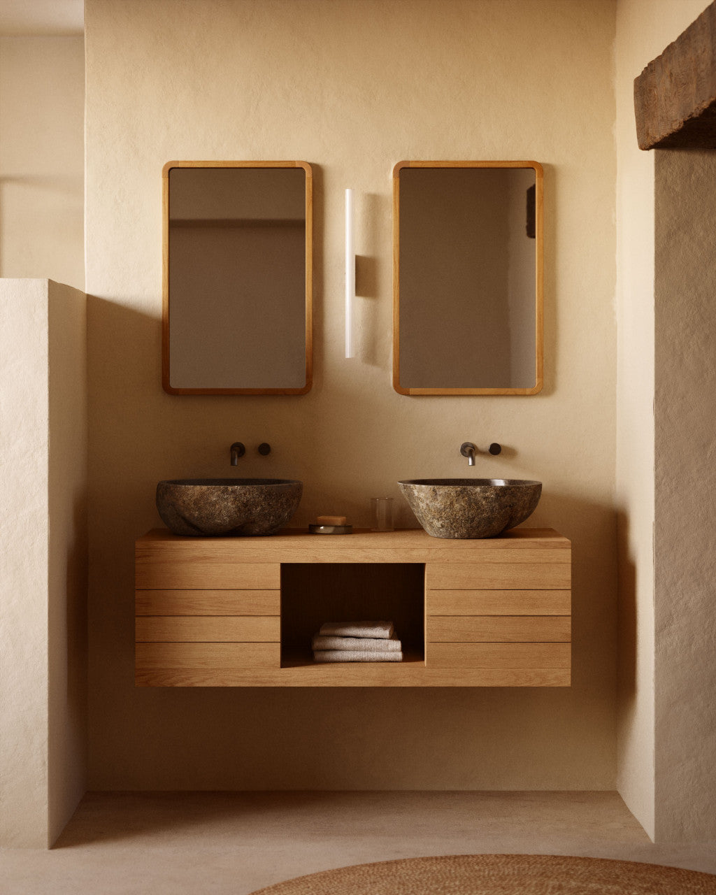 Oglinda dreptunghiulara maro din lemn 45x70 cm Shamel Kave Home