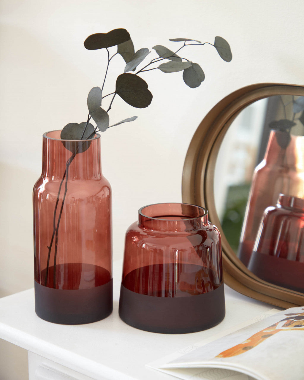 Oglinda ovala aurie din metal 31x62 cm Tiare Kave Home