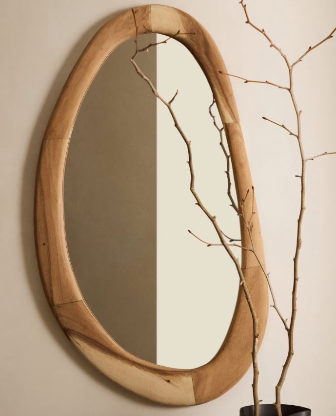 Oglinda ovala maro din lemn 60x107 cm Selem Kave Home