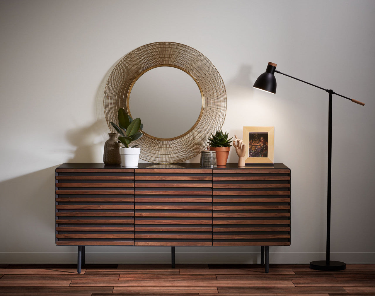 Oglinda rotunda din metal 80 cm Place Kave Home