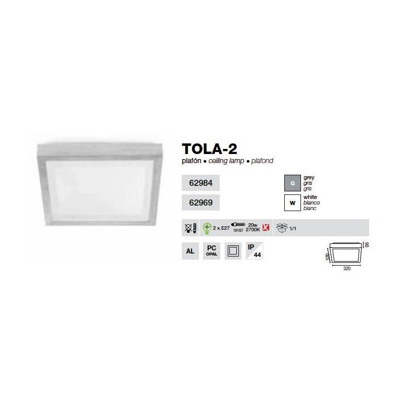 Plafonier de baie IP44 Tola-2