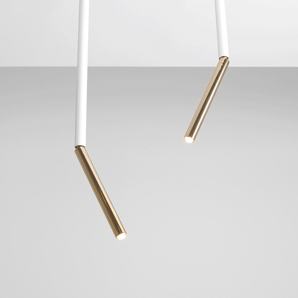 Plafoniera alba/aurie din metal Stick Large Aldex