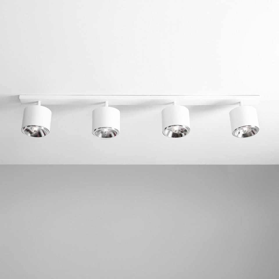 Plafoniera alba din metal cu 4 becuri Bot Aldex
