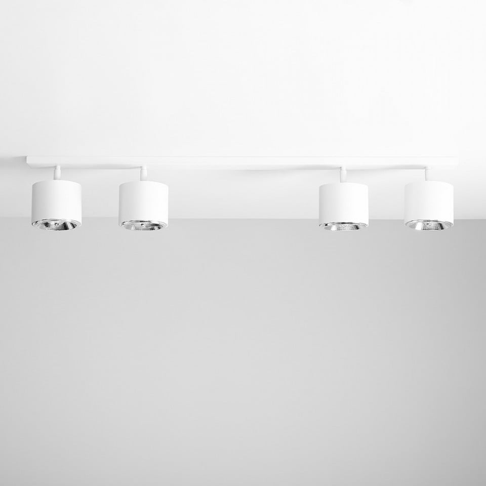 Plafoniera alba din metal cu 4 becuri Bot Aldex