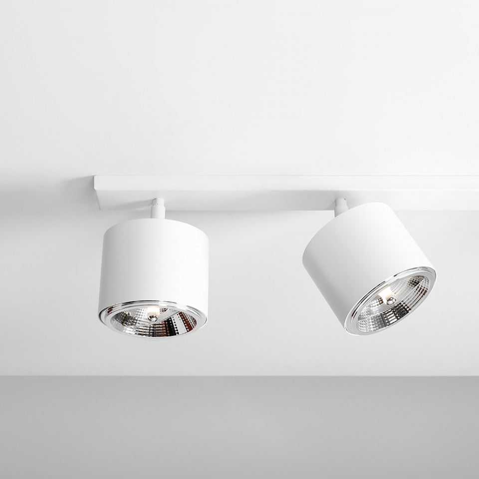 Plafoniera alba din metal cu 4 becuri Bot Aldex