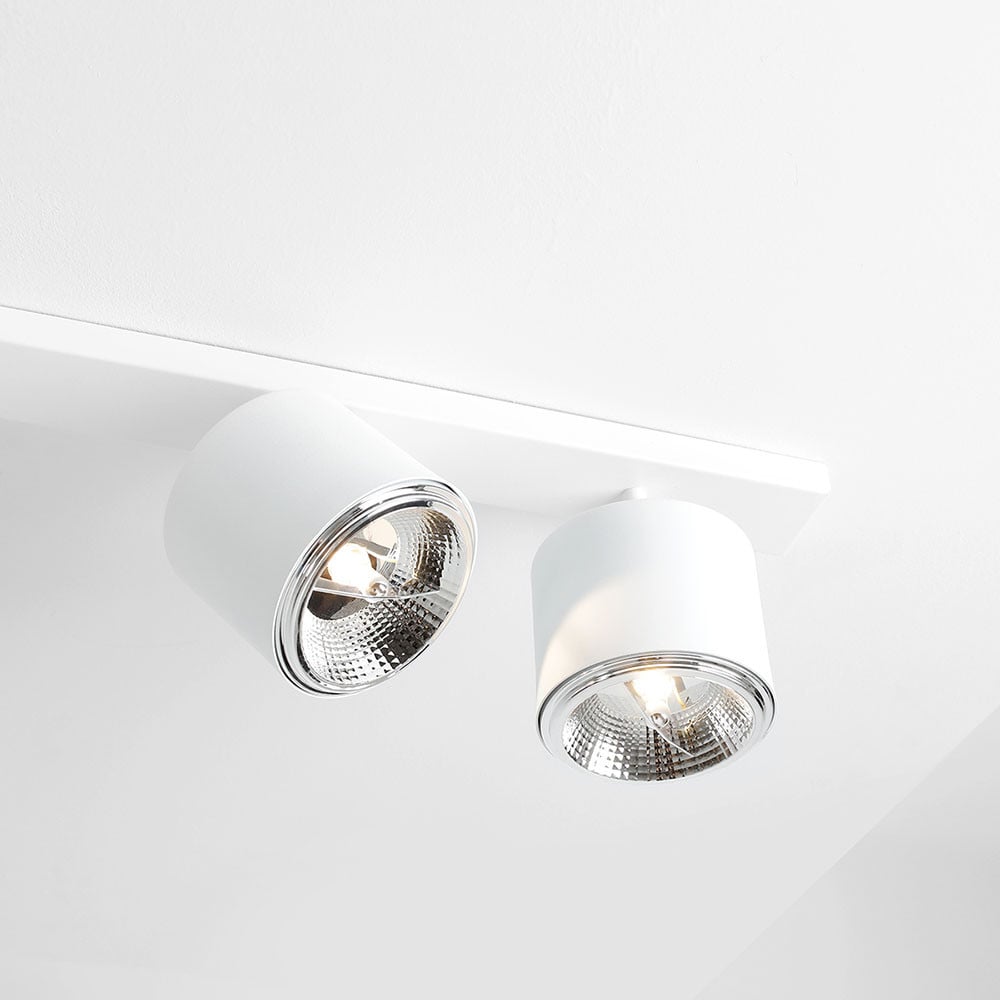 Plafoniera alba din metal cu 6 becuri Bot Aldex