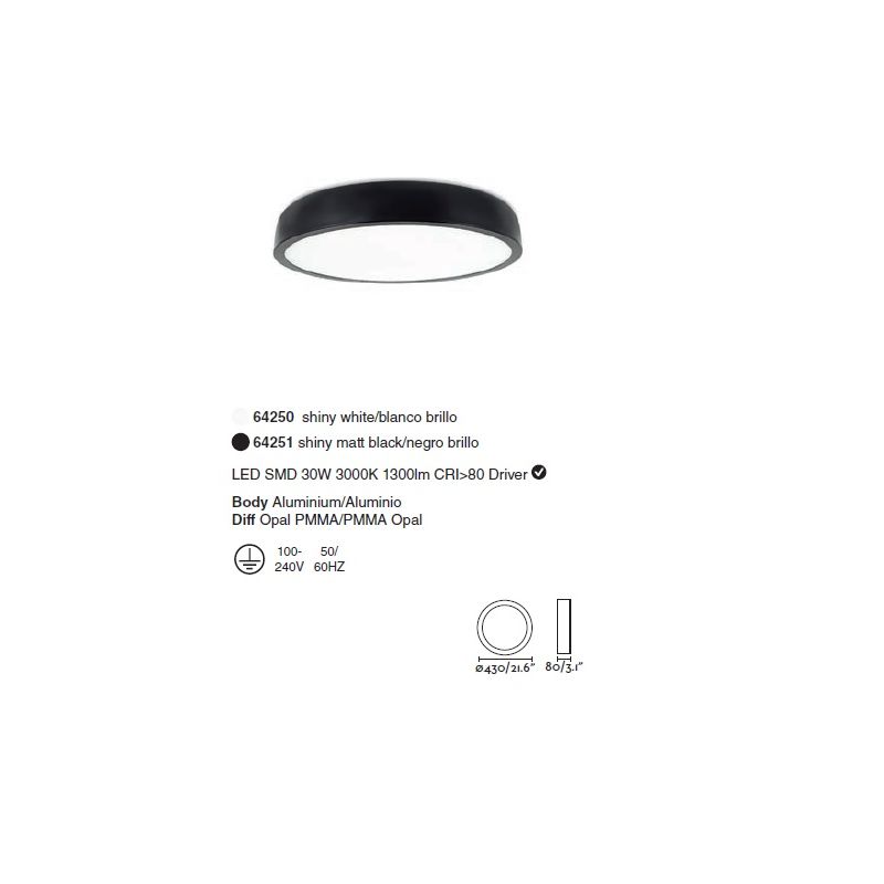 Plafoniera design modern Cocotte-S alba ø43cm