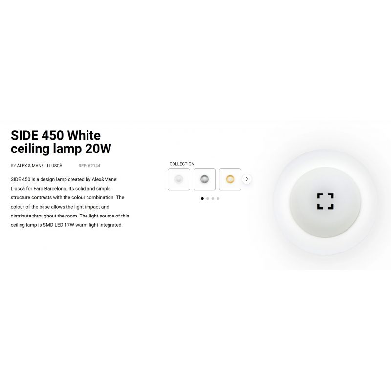 Plafoniera LED moderna SIDE 450 17W alba