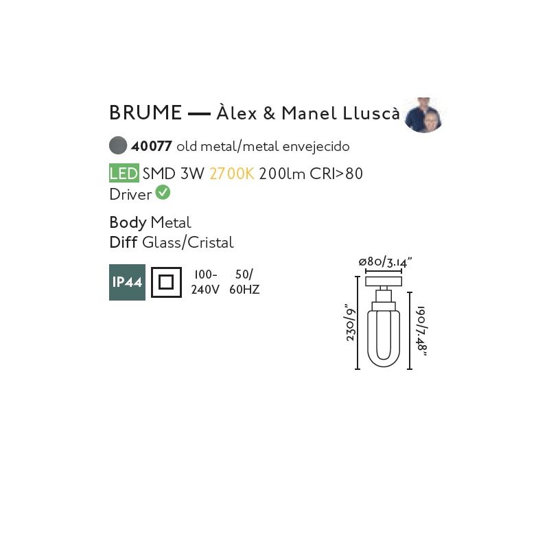 Plafoniera LED pentru baie design minimalist IP44 BRUME
