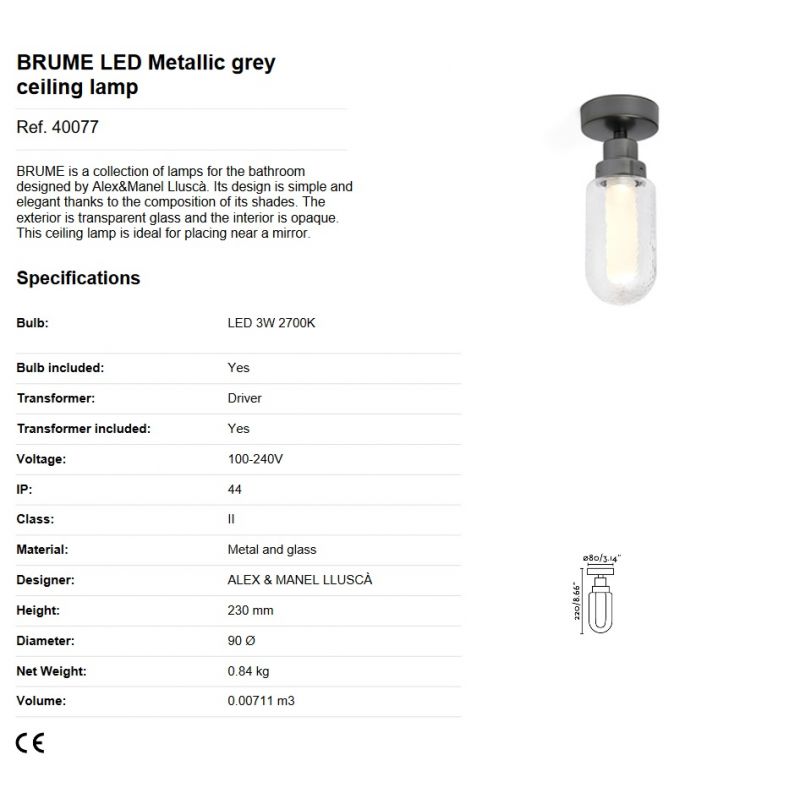 Plafoniera LED pentru baie design minimalist IP44 BRUME
