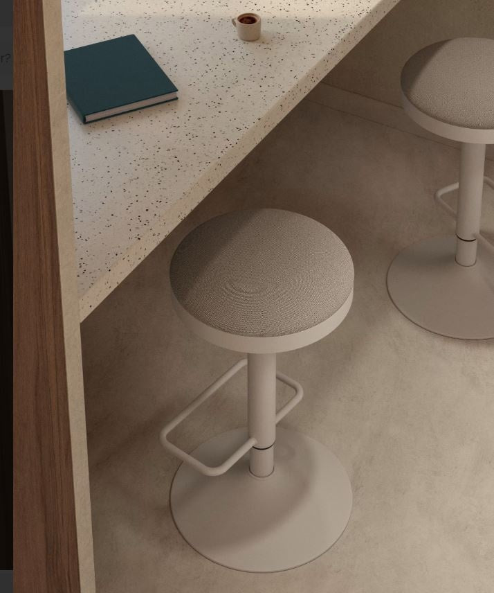 Scaun bar ajustabil crem/alb din textil Zaib Kave Home