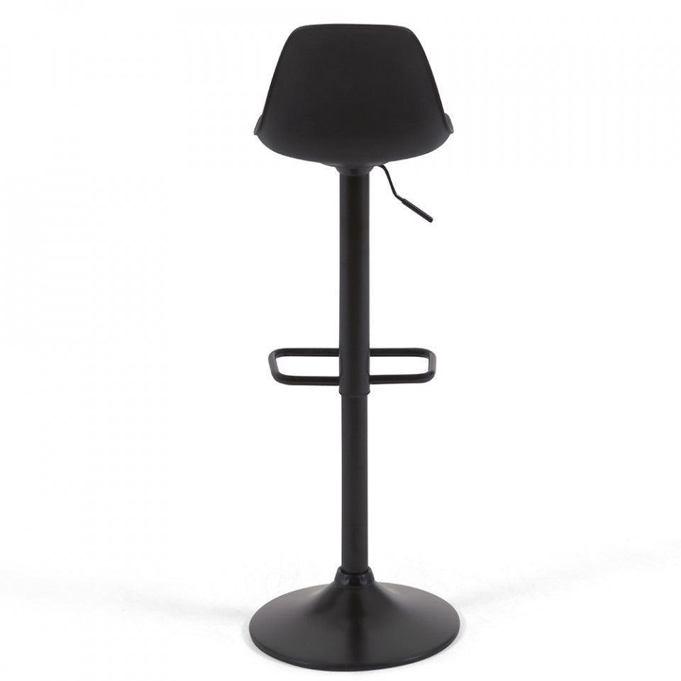 Scaun bar ajustabil negru din piele ecologica Orlando Kave Home