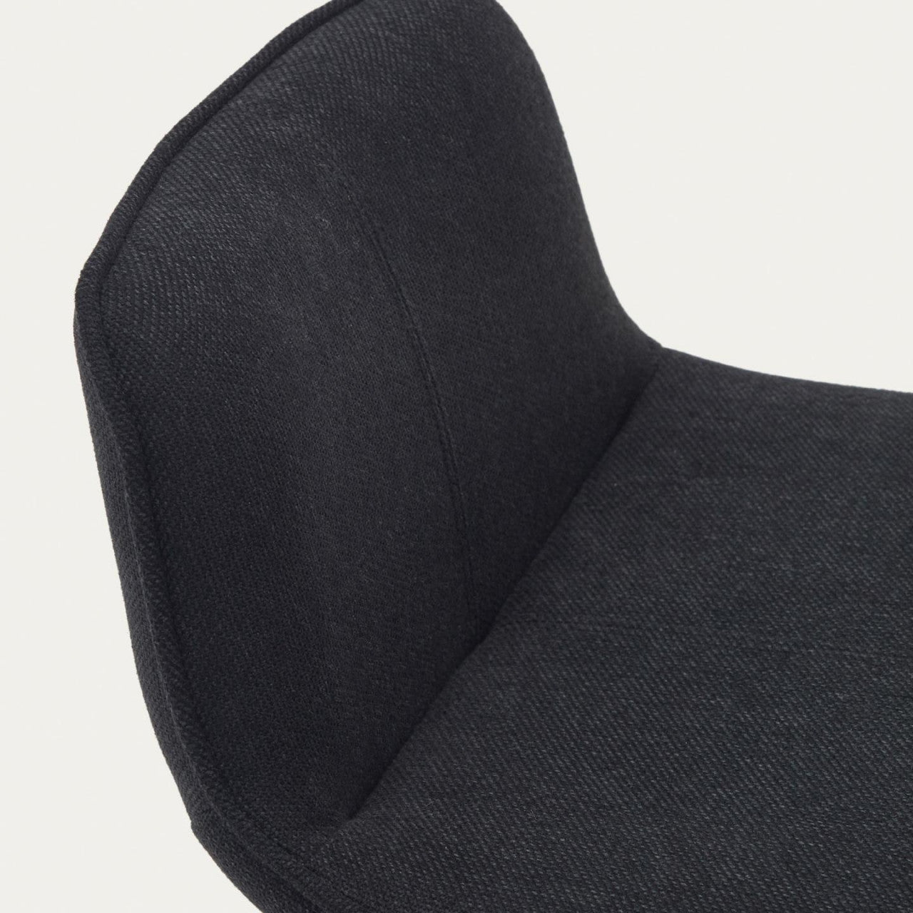 Scaun bar ajustabil negru din textil Zenda Kave Home