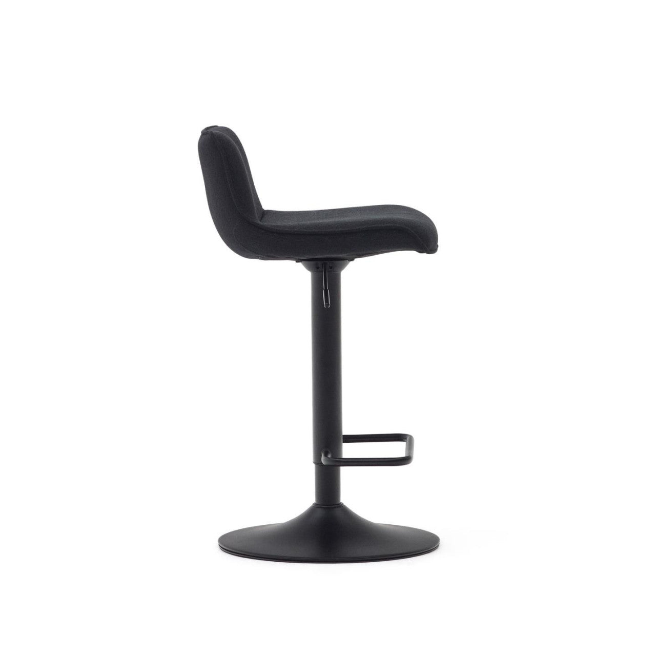 Scaun bar ajustabil negru din textil Zenda Kave Home