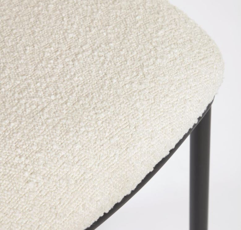 Scaun bar alb din textil Ciselia Kave Home