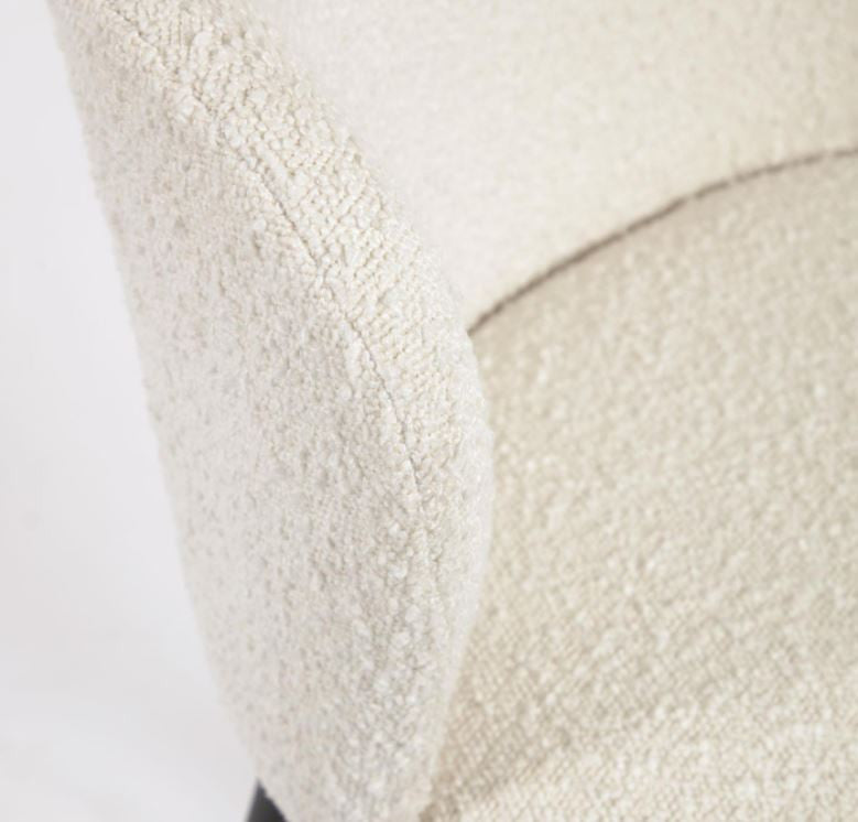 Scaun bar alb din textil Ciselia Kave Home