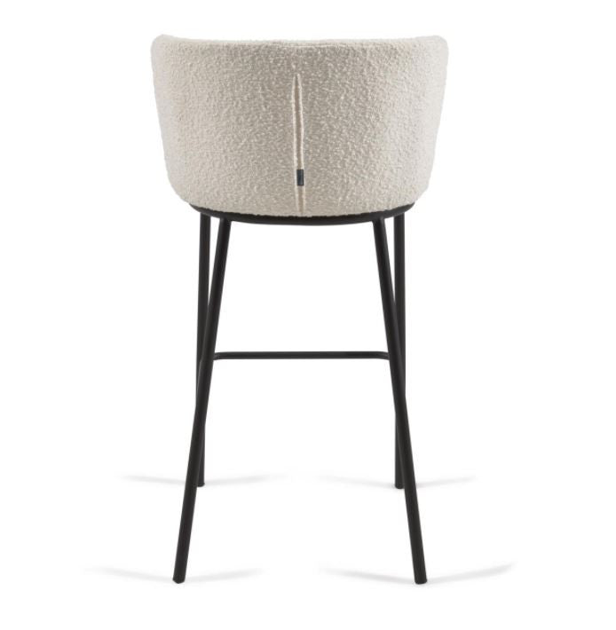 Scaun bar alb din textil Ciselia Kave Home