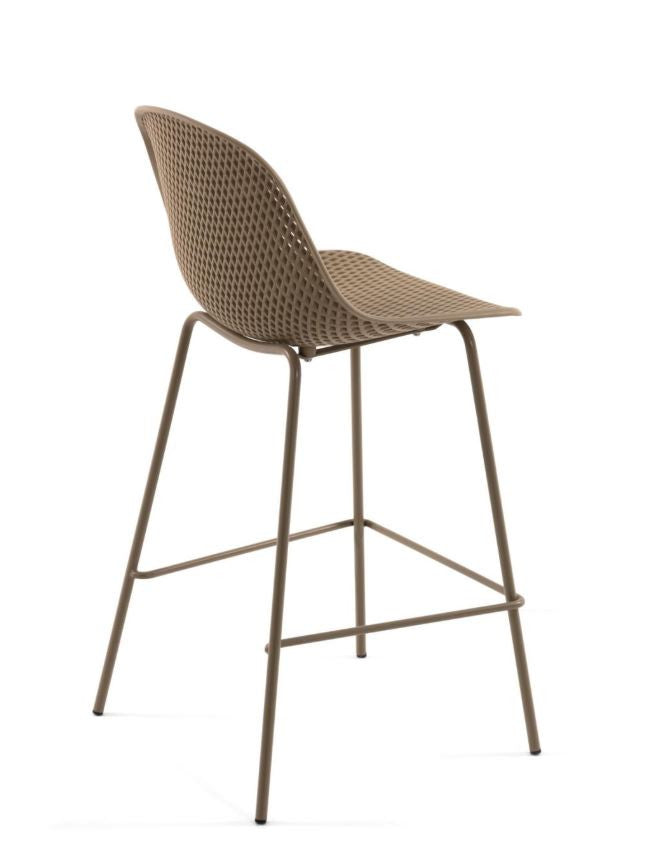 Scaun bar bej din metal Quinby Kave Home