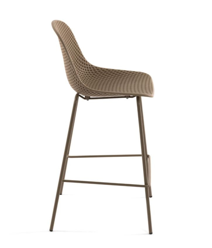 Scaun bar bej din metal Quinby Kave Home