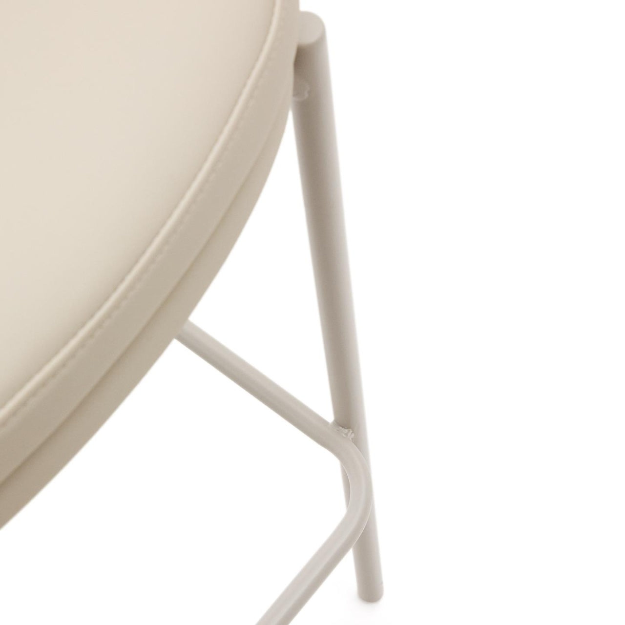 Scaun bar crem din piele ecologica Eamy Kave Home