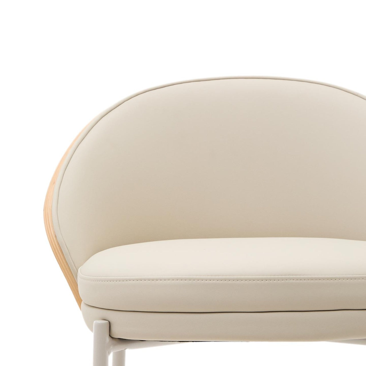 Scaun bar crem din piele ecologica Eamy Kave Home