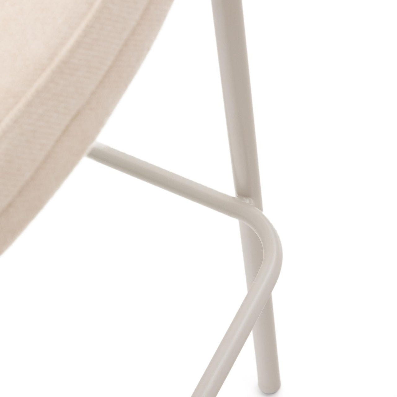 Scaun bar crem din textil Eamy Chenille Kave Home