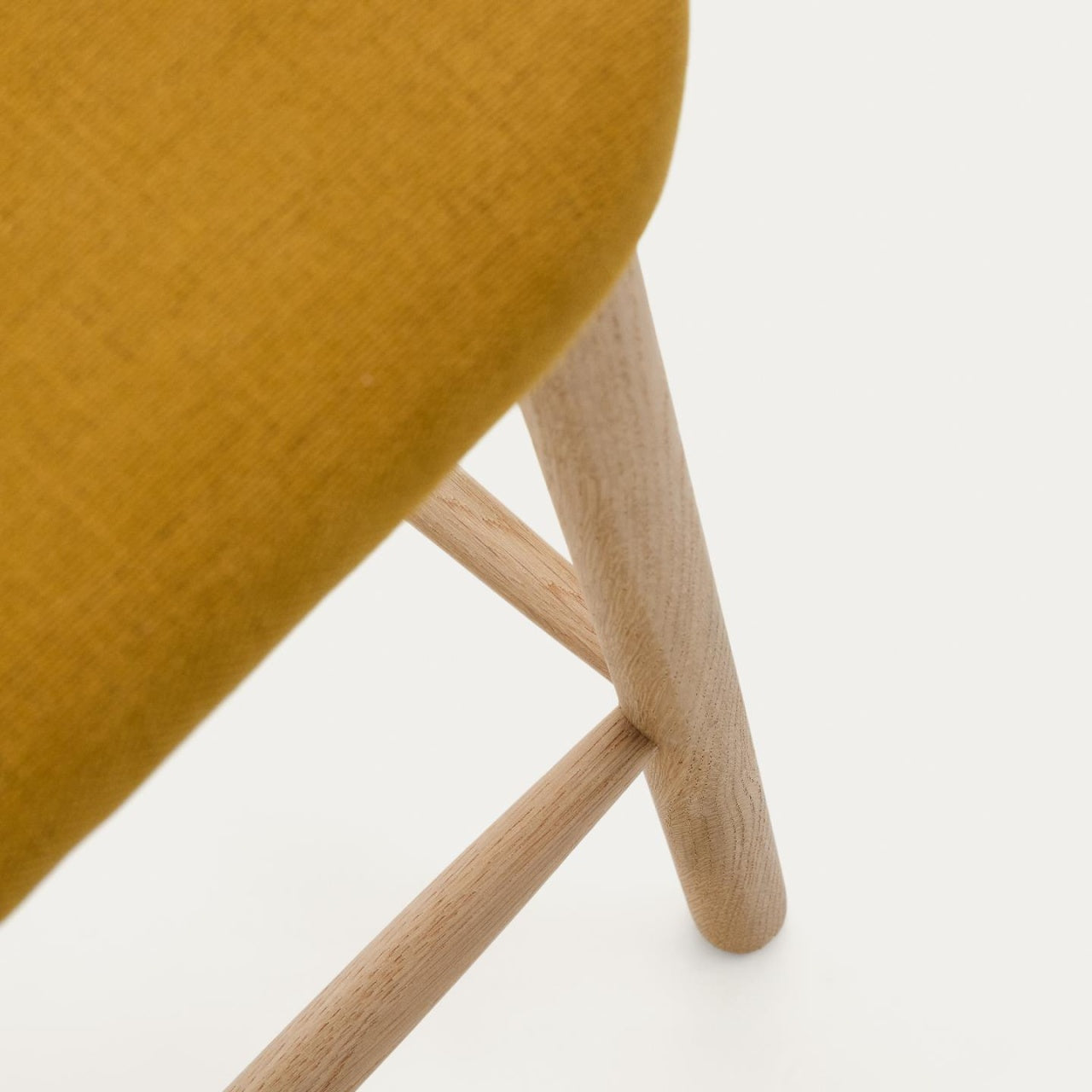 Scaun bar galben mustar din textil Helda Kave Home