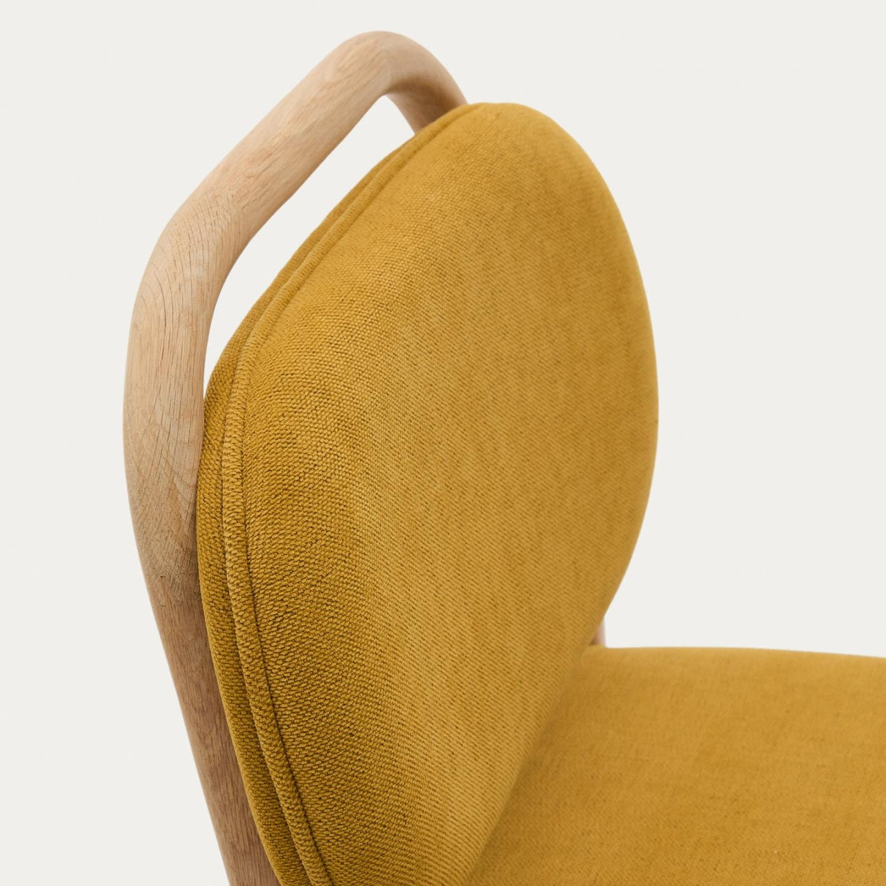 Scaun bar galben mustar din textil Helda Kave Home