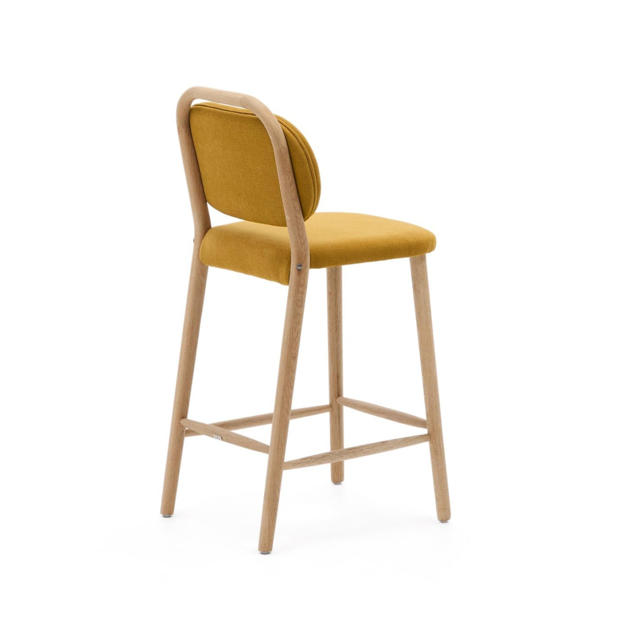 Scaun bar galben mustar din textil Helda Kave Home