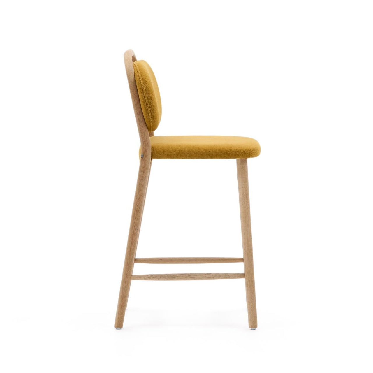 Scaun bar galben mustar din textil Helda Kave Home