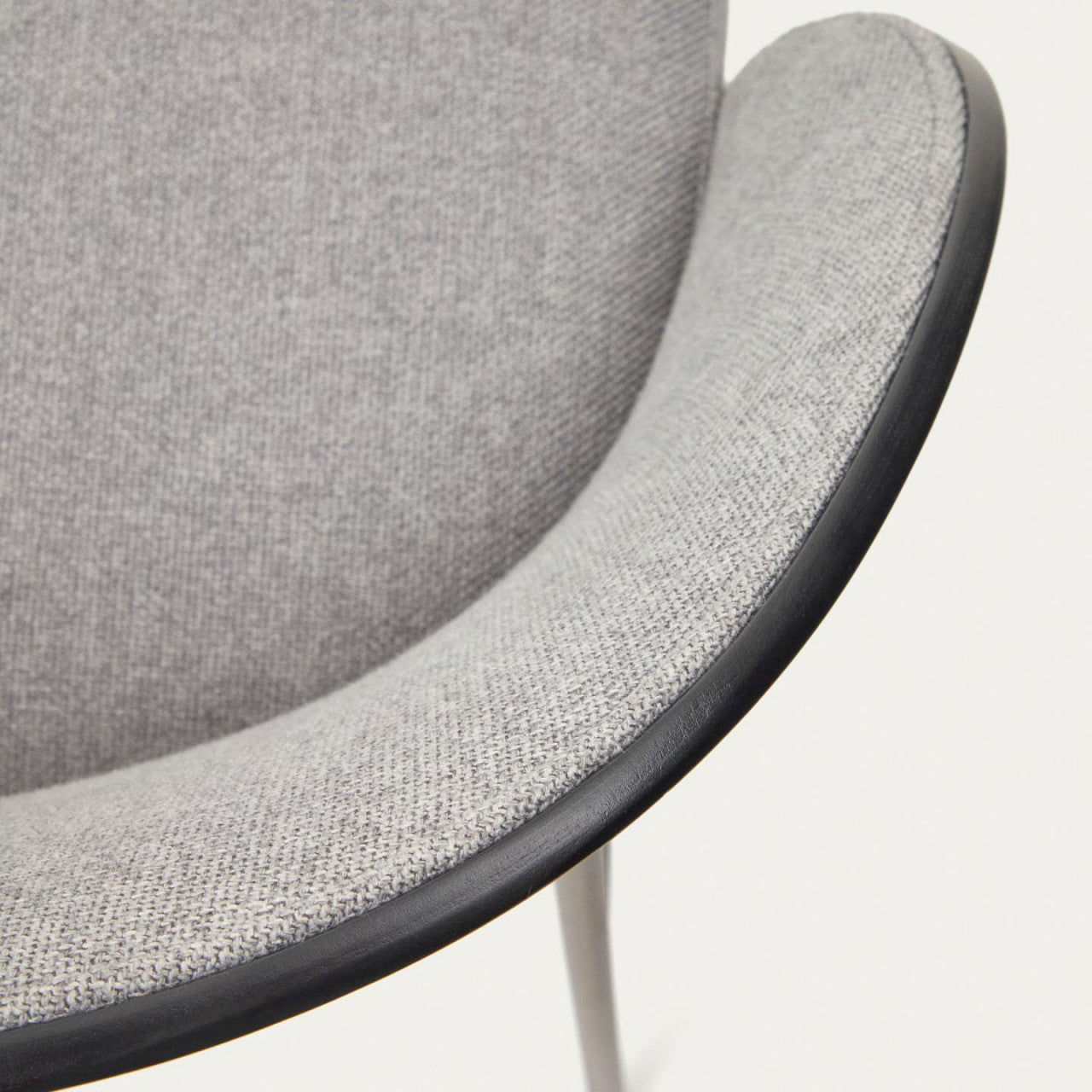 Scaun bar gri deschis/negru din textil Eamy Low Kave Home