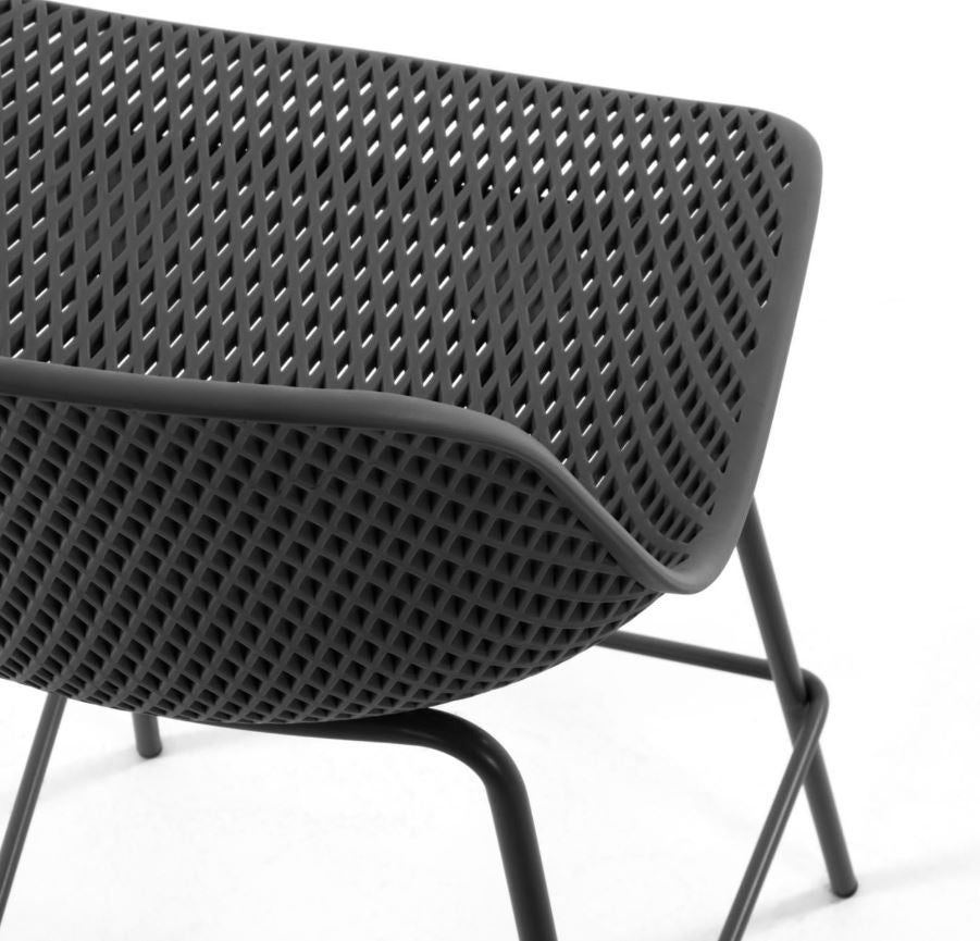 Scaun bar gri din metal Quinby Kave Home