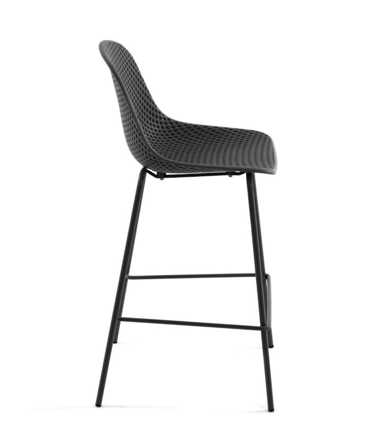 Scaun bar gri din metal Quinby Kave Home