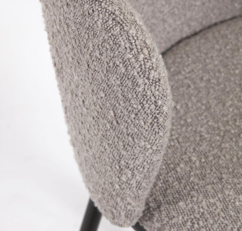 Scaun bar gri din textil Ciselia Style Kave Home