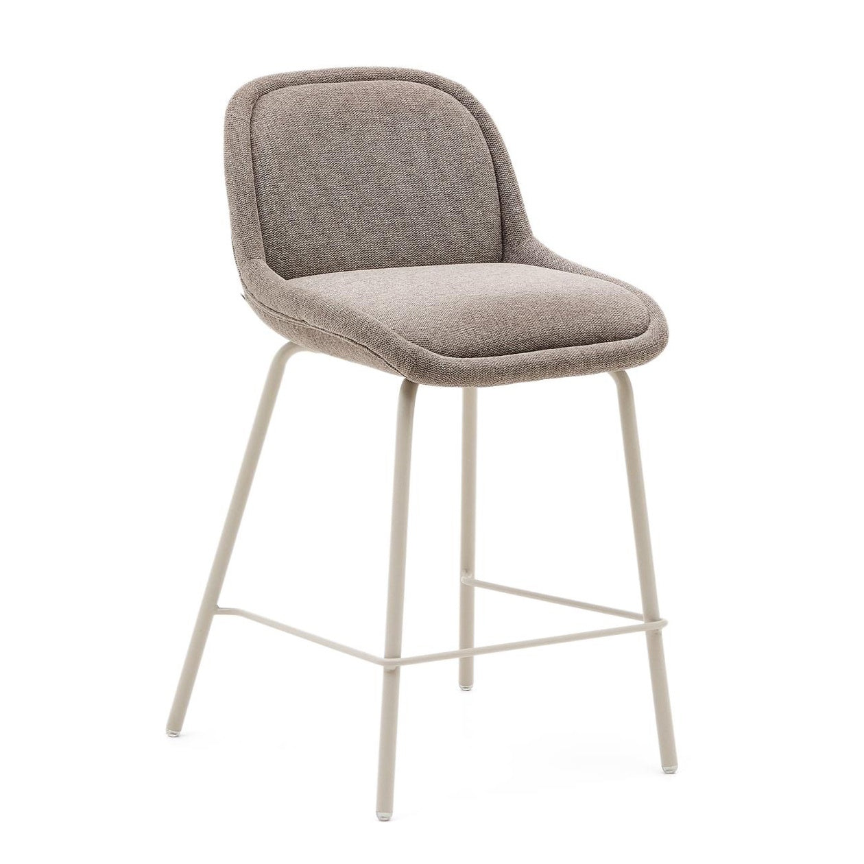Scaun bar maro deschis/bej din textil Aimin Chenille Kave Home