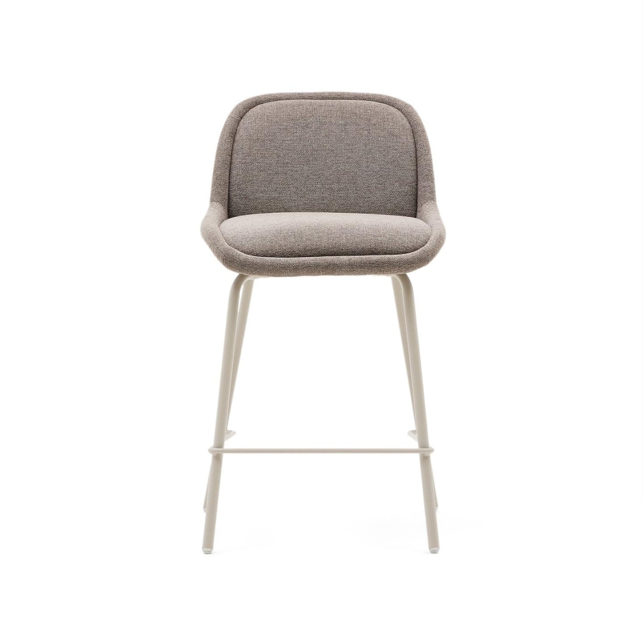 Scaun bar maro deschis/bej din textil Aimin Chenille Kave Home