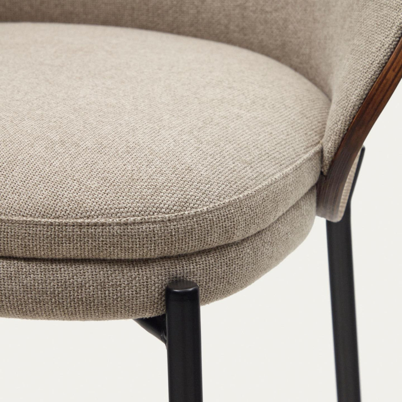 Scaun bar maro deschis/maro din textil Eamy Low Kave Home