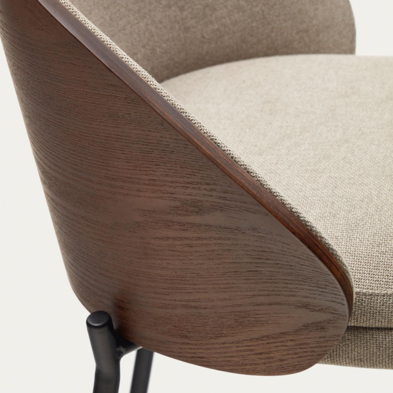 Scaun bar maro deschis/maro din textil Eamy Low Kave Home