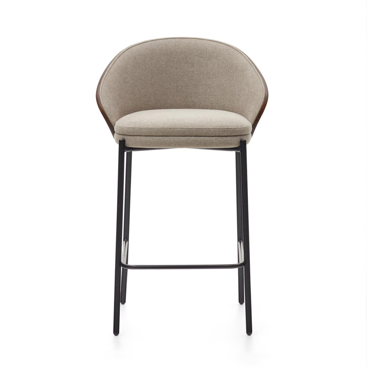 Scaun bar maro deschis/maro din textil Eamy Low Kave Home