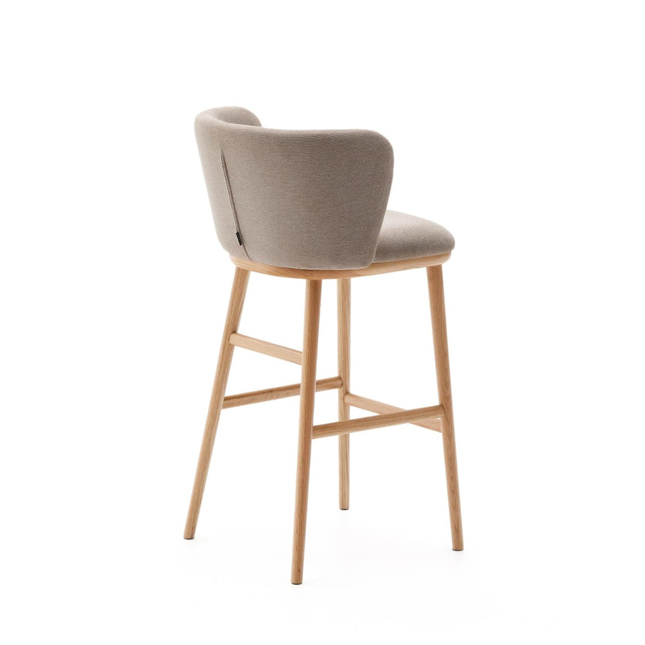 Scaun bar maro din textil Ciselia High Chenille Kave Home