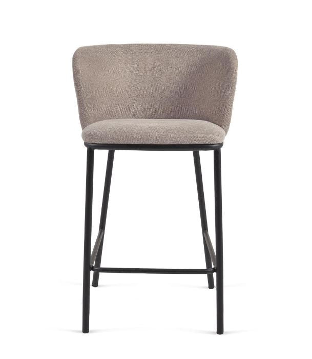 Scaun bar maro din textil Ciselia Low Kave Home