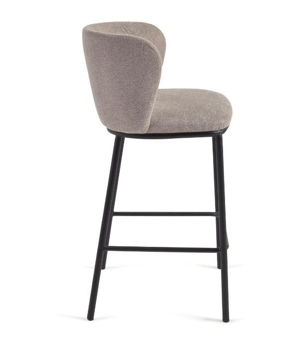 Scaun bar maro din textil Ciselia Low Kave Home