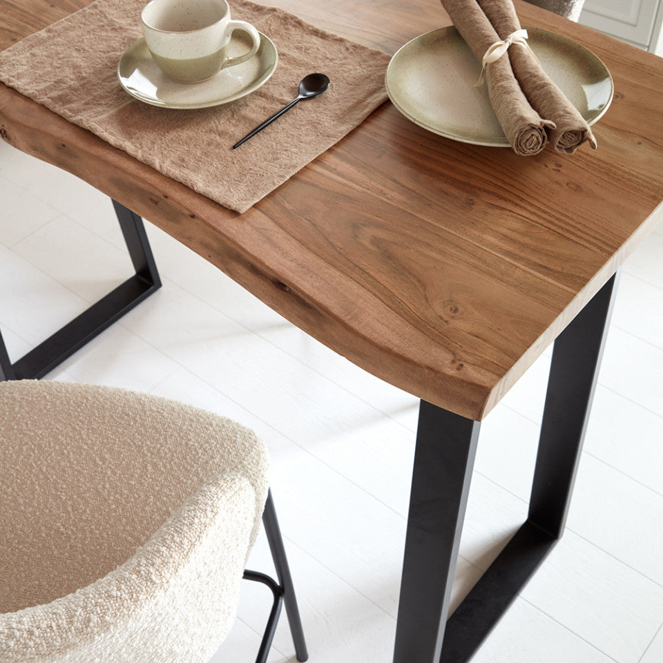Scaun bar negru din textil Ciselia Kave Home